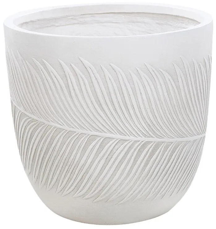 Vaso da fiori argilla bianco sporco 42 x 42 x 40 cm FTERO Beliani