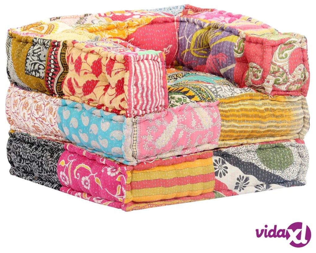 vidaXL Pouf Modulare in Tessuto Patchwork