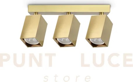 Dynamite faretto ottone 3 luci attacco gu10 27,5cm lampadina inclus...