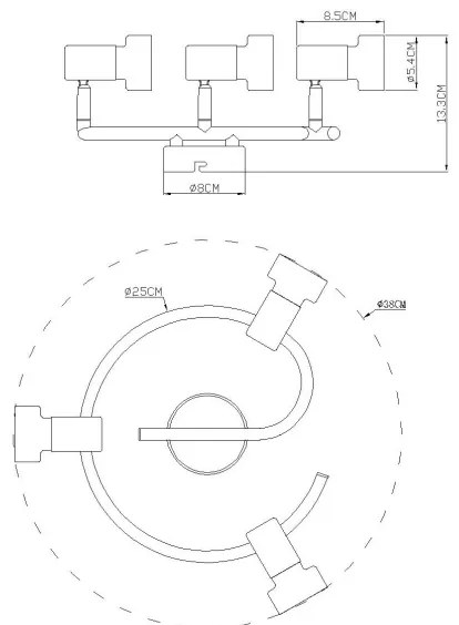 Globo 57917-3G - Faretto  MASON 3xGU10/25W/230V nero/oro