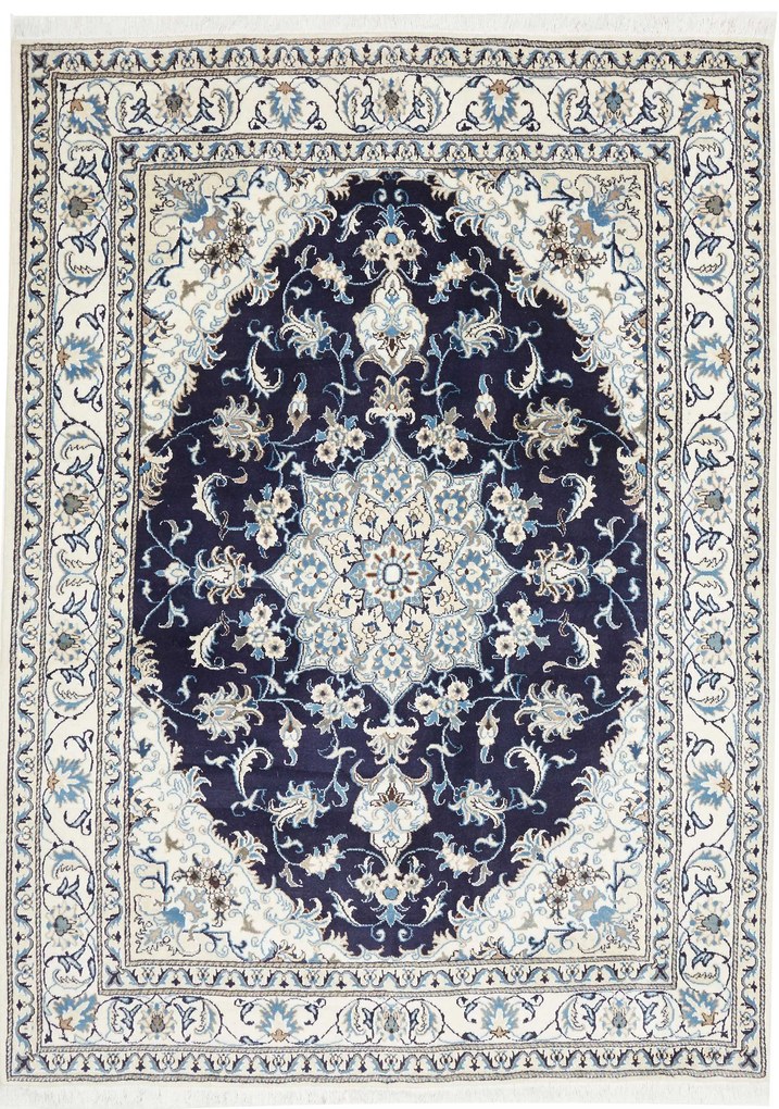 Nain Tappeto persiano 230 x 170 Blu (Iran) Annodato A Mano