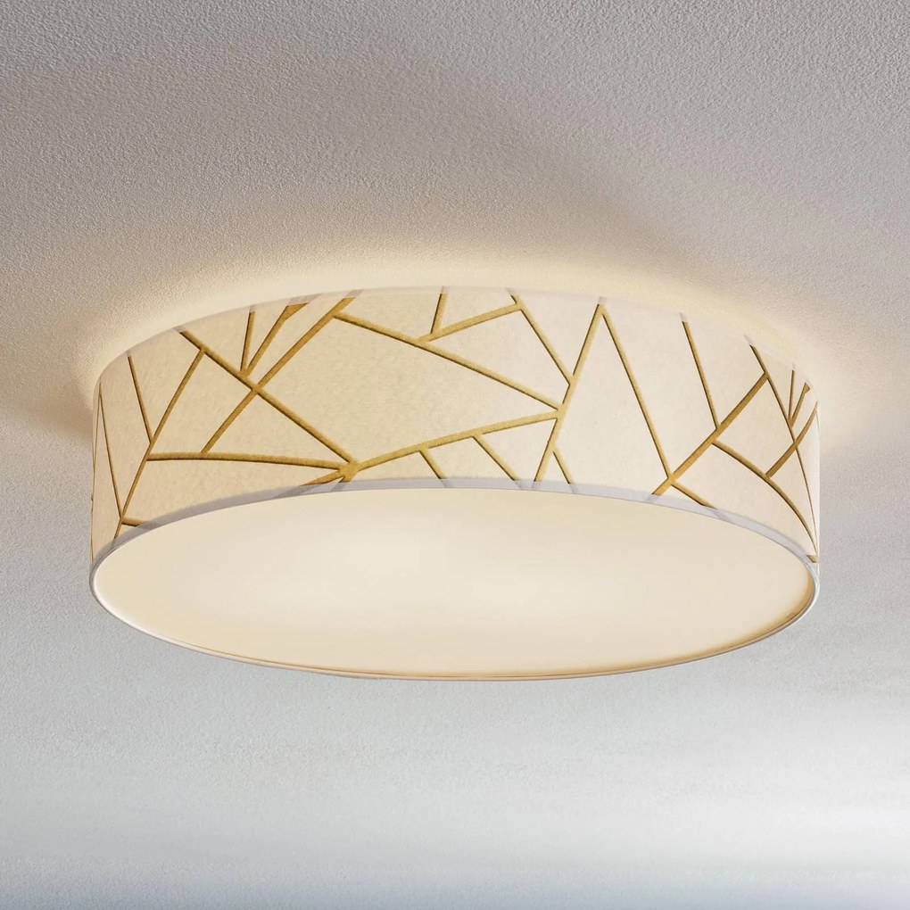 Eko-Light Plafoniera Zulu bianco/oro rotonda