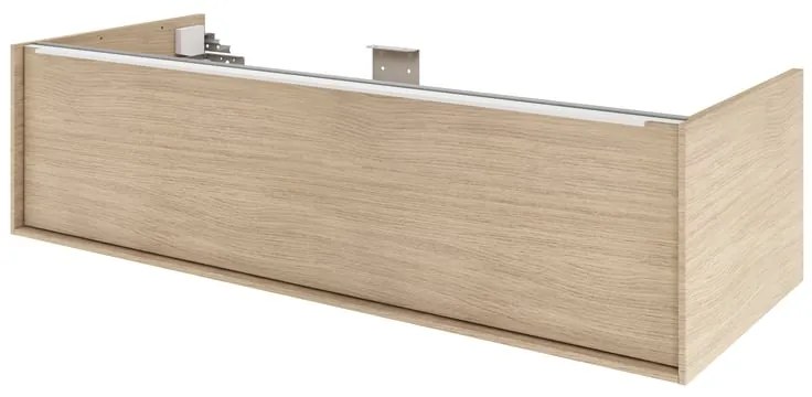 Mobile da bagno sospeso sotto lavabo L 120 x H 32 x P 48 cm quercia di campagna satinato, 1 cassetto SENSEA Neo