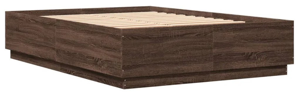Giroletto luci led rovere marrone 140x200 cm legno multistrato