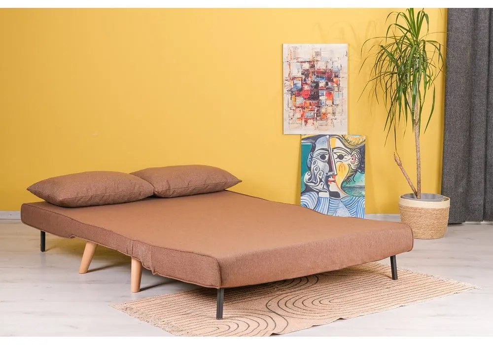 Divano letto marrone 120 cm Folde - Artie