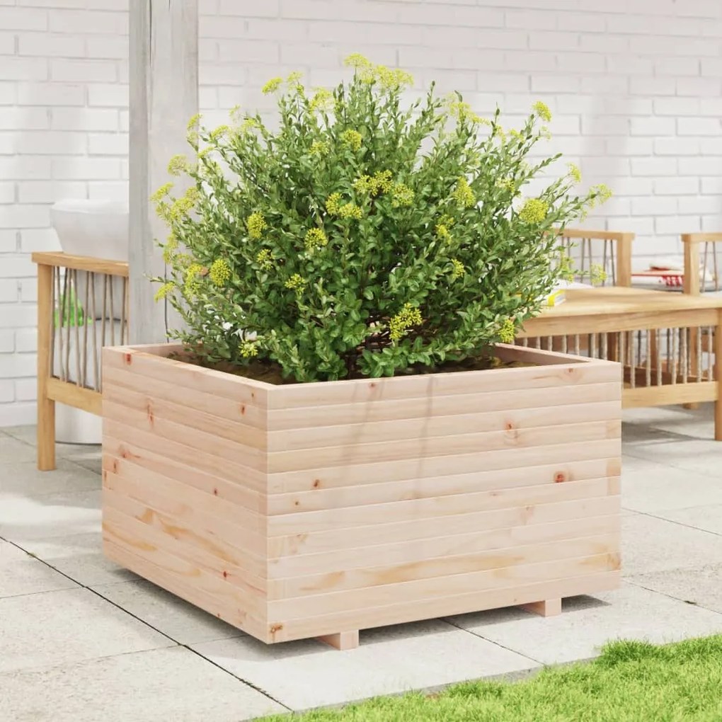 Fioriera Da Giardino 80x80x49,5 Cm İn Legno Massello Di Pino /