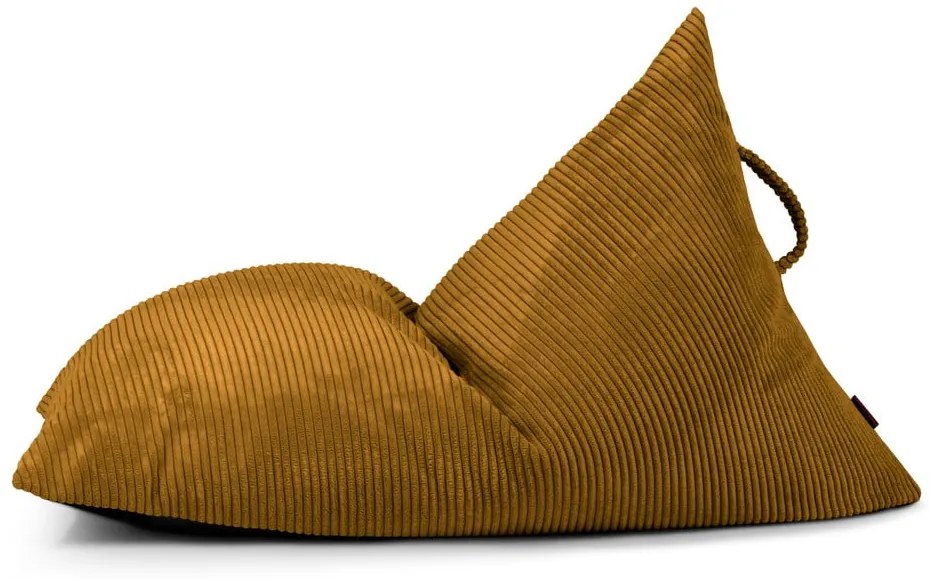 Pouf a sacco per bambini color senape con rivestimento in velluto a coste Razzy – SLOWDOWN