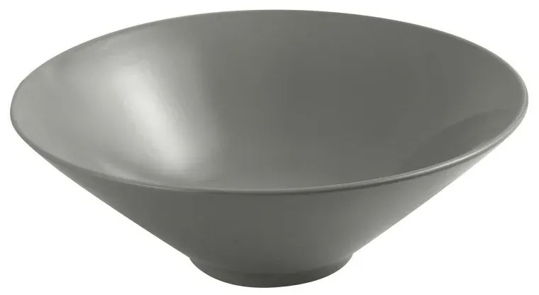 Lavabo da appoggio slim 40,5 cm grigio cemento in ceramica Paras