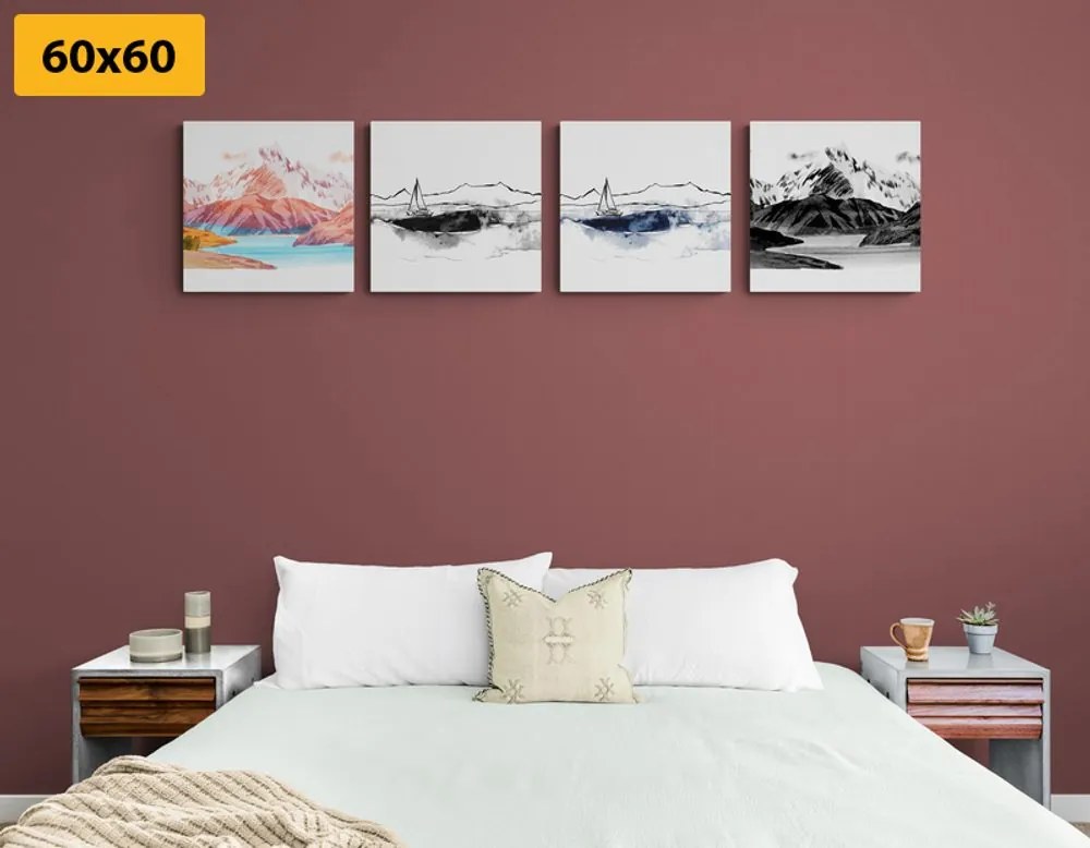 Set di quadri – Paesaggio magico in stile pittura