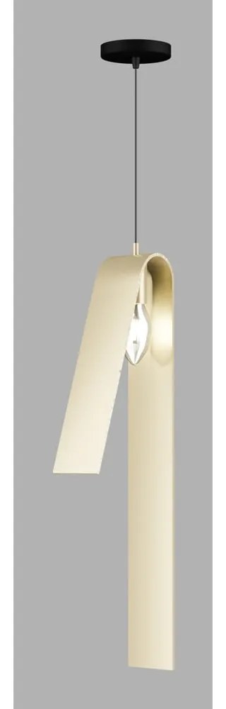 Lampadario nero-oro con paralume in metallo Fold - Squid Lighting