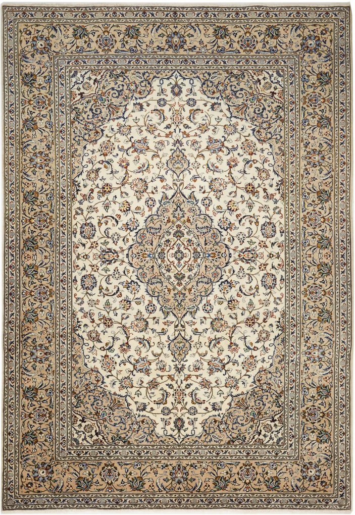 Kashan Tappeto 220 x 310 Beige (Iran) Annodato A Mano