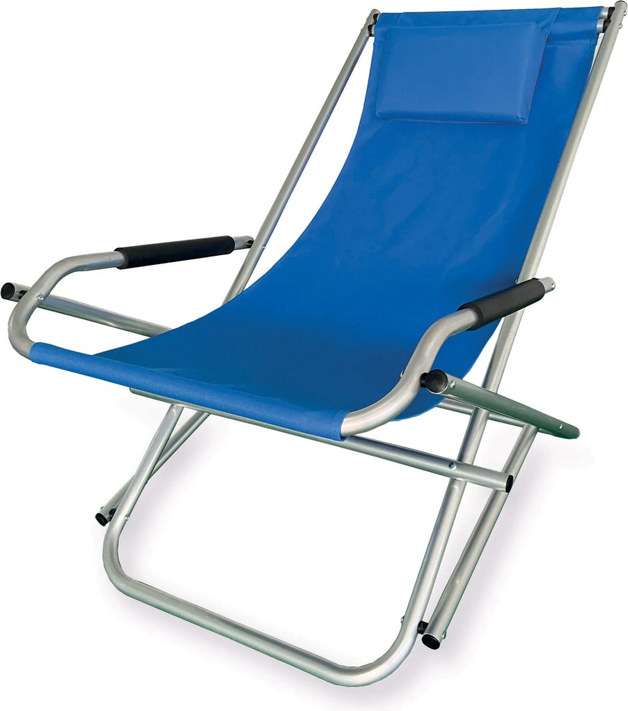 Sedia Sdraio Basculante Pieghevole in Alluminio Elba Blu...