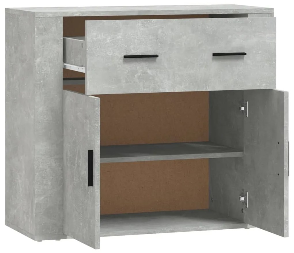 Credenza grigio cemento 80x33x70 cm in legno multistrato