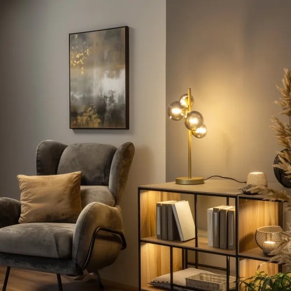 Brilagi - Lampada da tavolo LED MILLA 4xG9/3W/230V oro/fumé