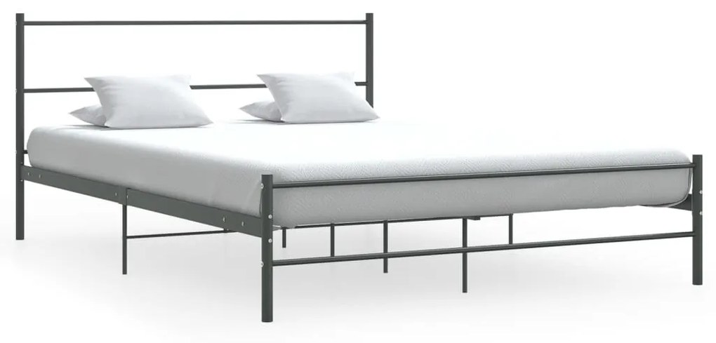Giroletto Senza Materasso Grigio İn Metallo 140x200 Cm /