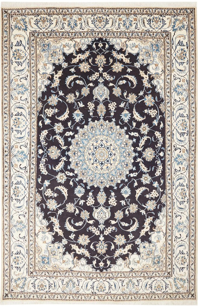 Nain Tappeto persiano 290 x 190 Blu (Iran) Annodato A Mano
