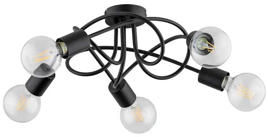 Lampadario a plafone BOSTON 5xE27/15W/230V nero