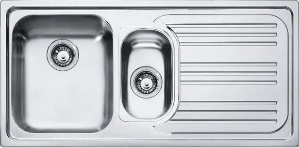 Lavello 1.5 vasche in inox argento FRANKE RRX 651 L 50 x L 100 cm, sgocciolatoio a destra