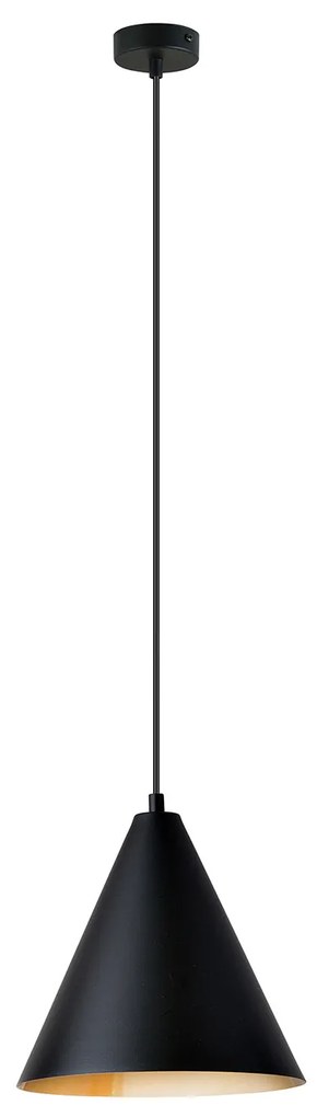 Sospensione Nordica Ninhursag 1 Luce In Acciaio Nero E Oro