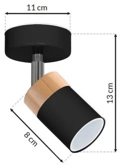 Luce Spot a LED JOKER BLACK WOOD 1xGU10/8W/230V