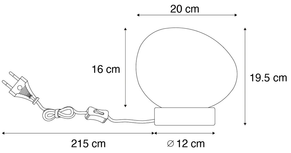 Lampada da tavolo Japandi beige con vetro opale - Sally