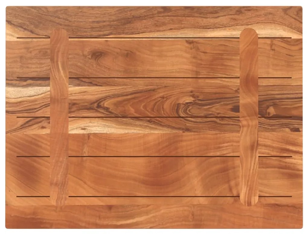 Piano per tavolo 90x70x2,5cm rettangolare legno massello acacia