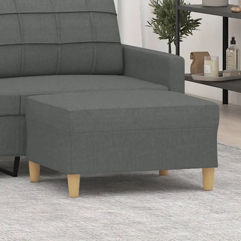 Poggiapiedi Grigio Scuro 70x55x41 Cm İn Tessuto /