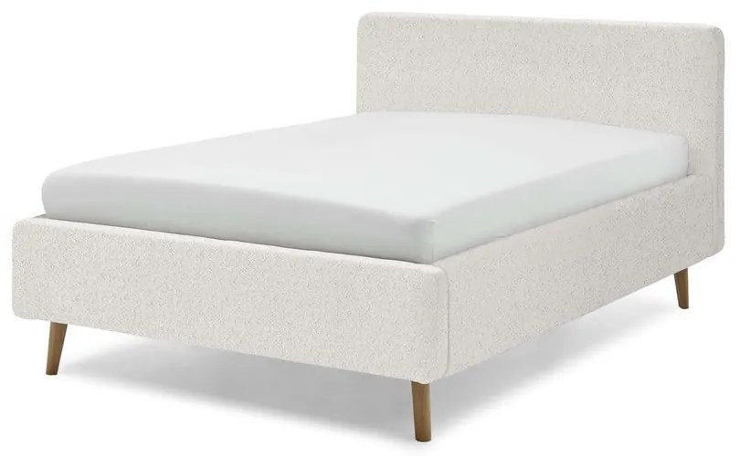 Letto matrimoniale imbottito bianco con contenitore con rete inclusa 140x200 cm Mattis – Meise Möbel