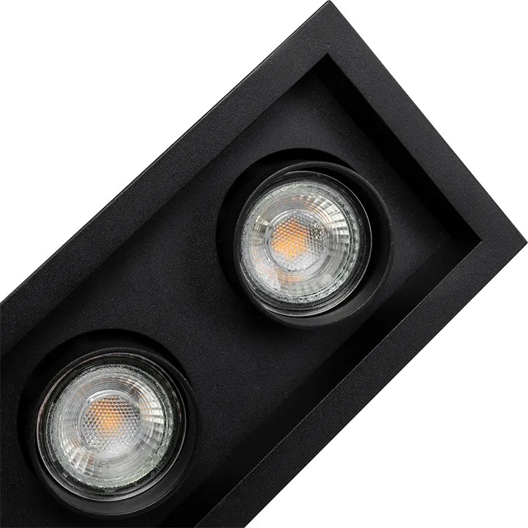 Faretto da incasso moderno nero orientabile 3 luci - Roof