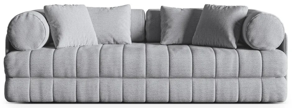 Divano grigio chiaro allungabile con rivestimento in bouclé 206 cm Kemi – Cosmopolitan Design