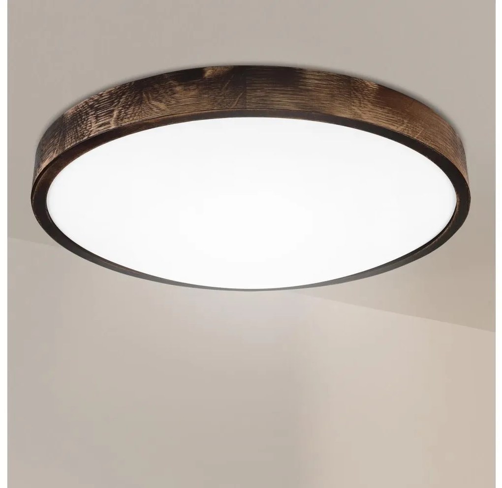 Brilagi - Plafoniera CARVALHO SMOKEY 3xE27/60W/230V rovere Ø 47,5 cm