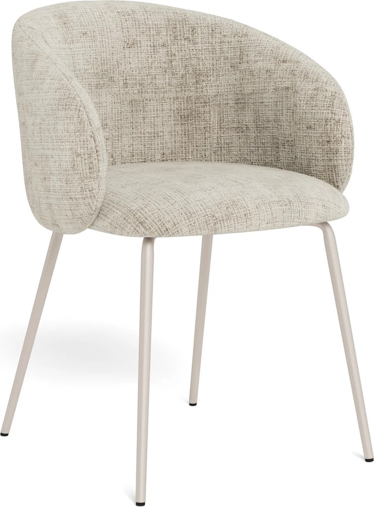 CLARA Beige (tessuto Juto 4)/telaio beige-grigio (Cashmere) - SEDIA MODERNA IMBOTTITA PER SOGGIORNO/SALA DA PRANZO/UFFICIO LOFT