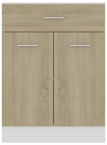 vidaXL Mobile Microonde Bianco Lucido 60x57x207 cm Legno