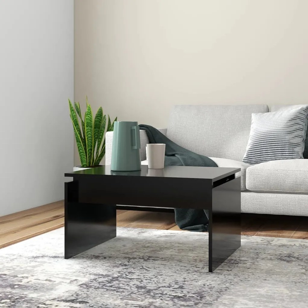 Tavolino Da Salotto Nero 68x50x38 Cm Legno Multistrato /