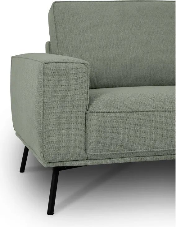 Divano angolare verde (con penisola a destra/a L) con rivestimento in ciniglia Amsterdam – Scandic