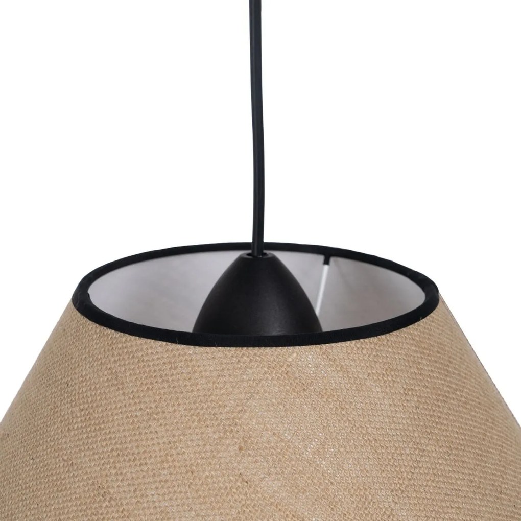 Lampadario Bianco Nero Naturale Ferro Plastica 220-240 V 32 x 16 x 26 cm