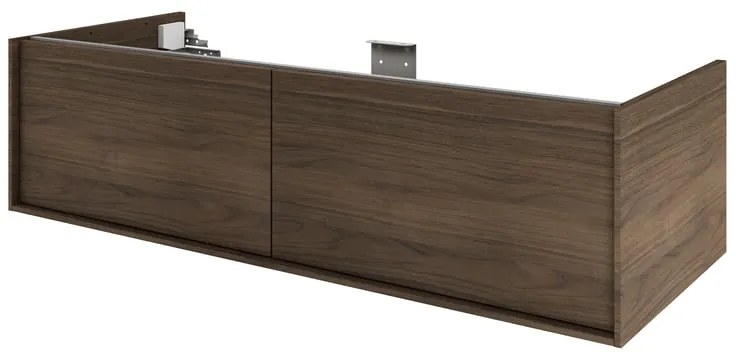 Mobile da bagno sospeso sotto lavabo L 120 x H 32 x P 48 cm noce satinato, 2 cassetti SENSEA Neo Frame