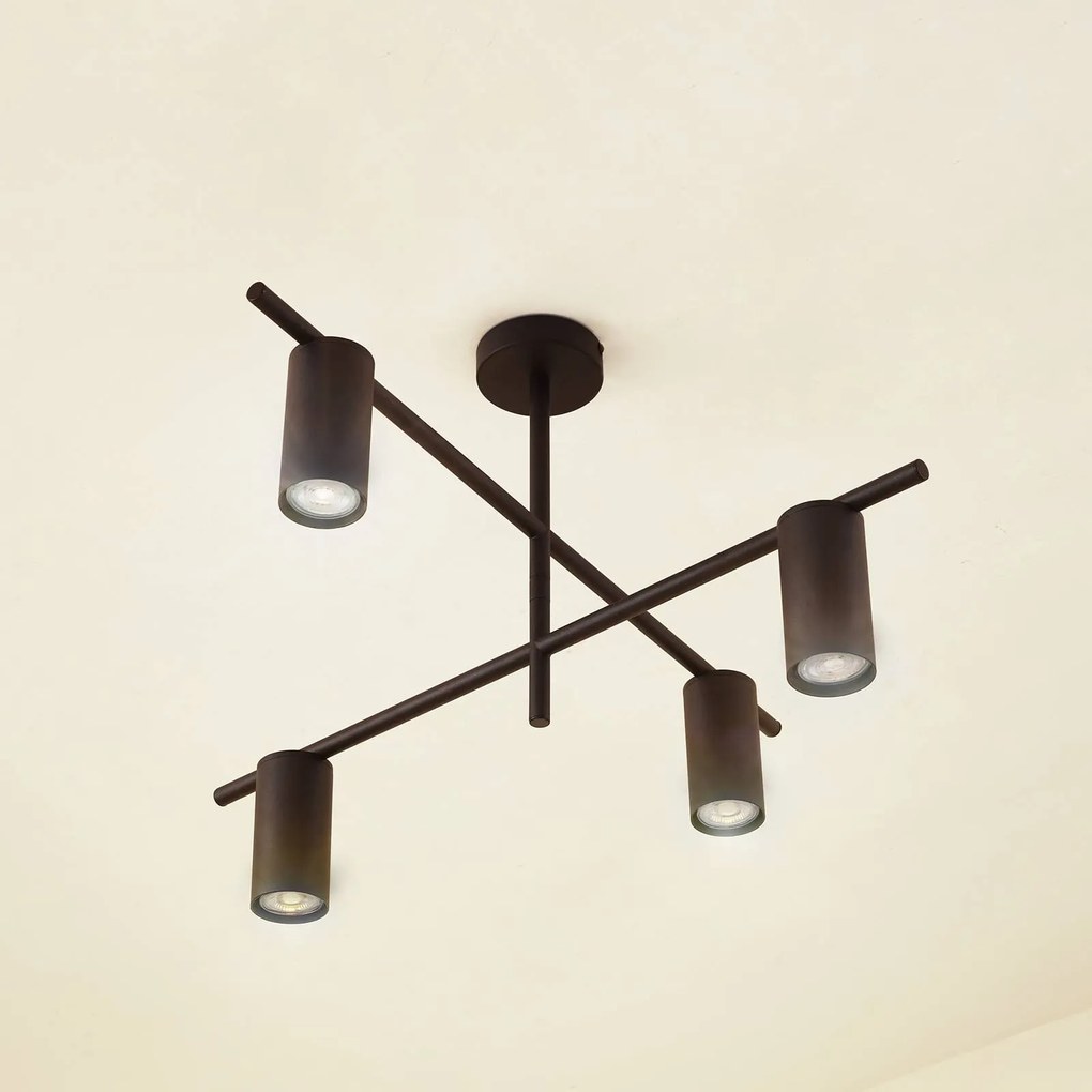 Plafoniera soffitto Marilou Lindby, dimmerabile, Nero, Soggiorno / Sala da pranzo, Metallo, Moderno, Plafoniera