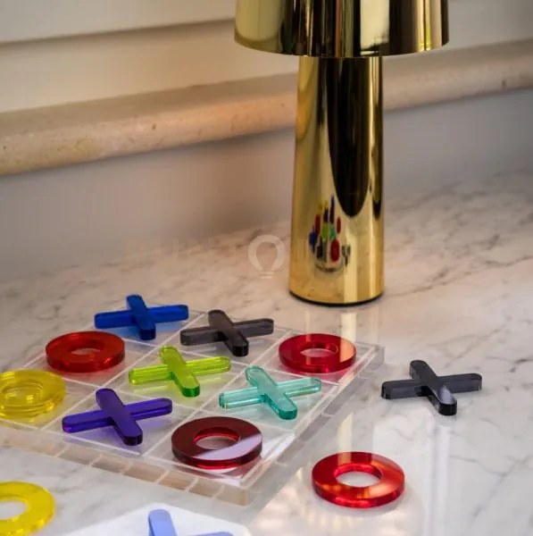 Tris - gioco da tavolo 20x20cm in cristllo acrilico colorato