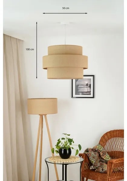 Brilagi - Lampadario a sospensione con filo SPACE YUTE 1xE27/15W/230V diametro 50 cm beige/bianco
