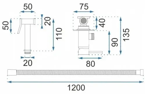 REA-B6311 -Miscelatore bidet con doccetta per installazione ad incasso LUNGO oro spazzolato