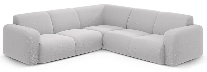 Divano angolare grigio chiaro in tessuto bouclé (angolo variabile / a L) Molino - Micadoni Home