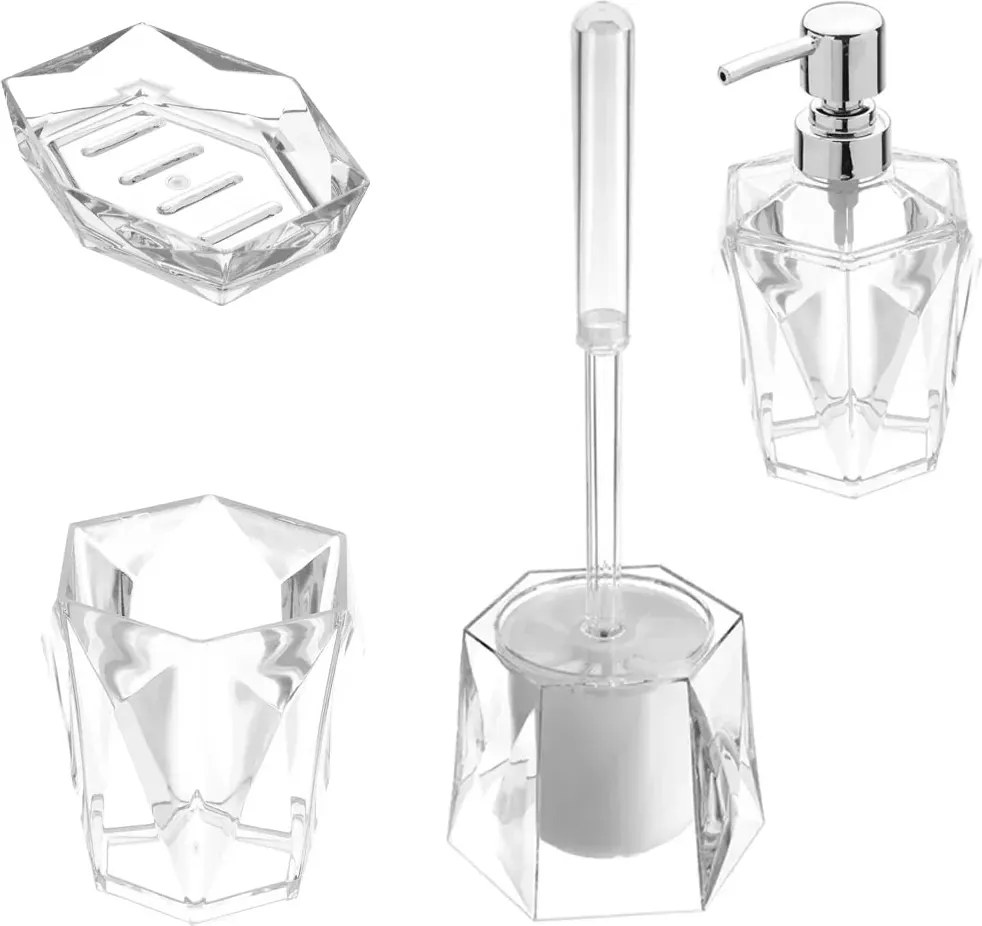 Set 4 Accessori D'Appoggio Feridras "Diamante" Trasparente