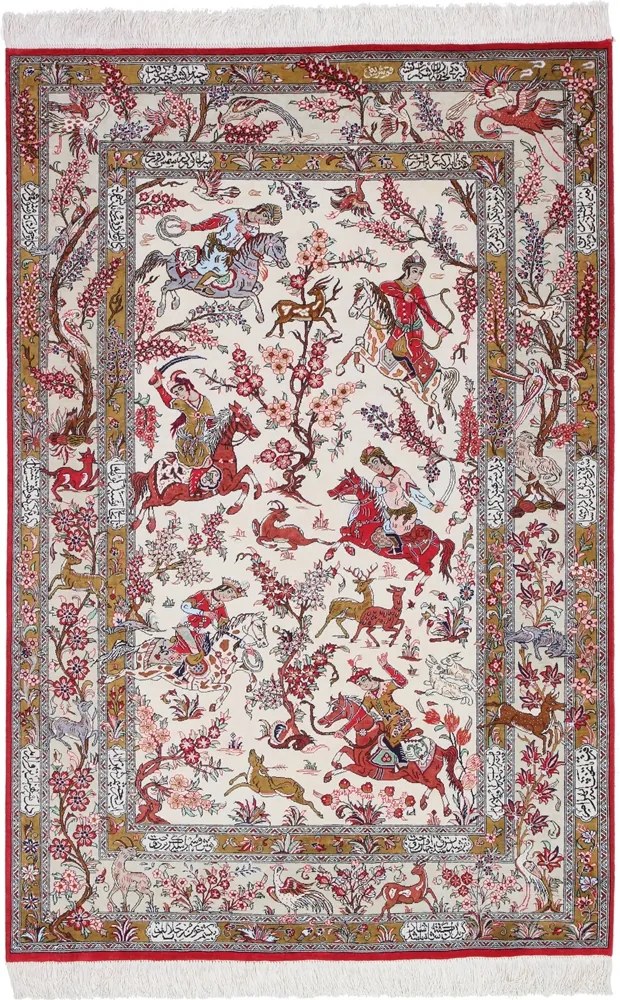 Ghom Tappeto 100x150 (Iran) Annodato A Mano