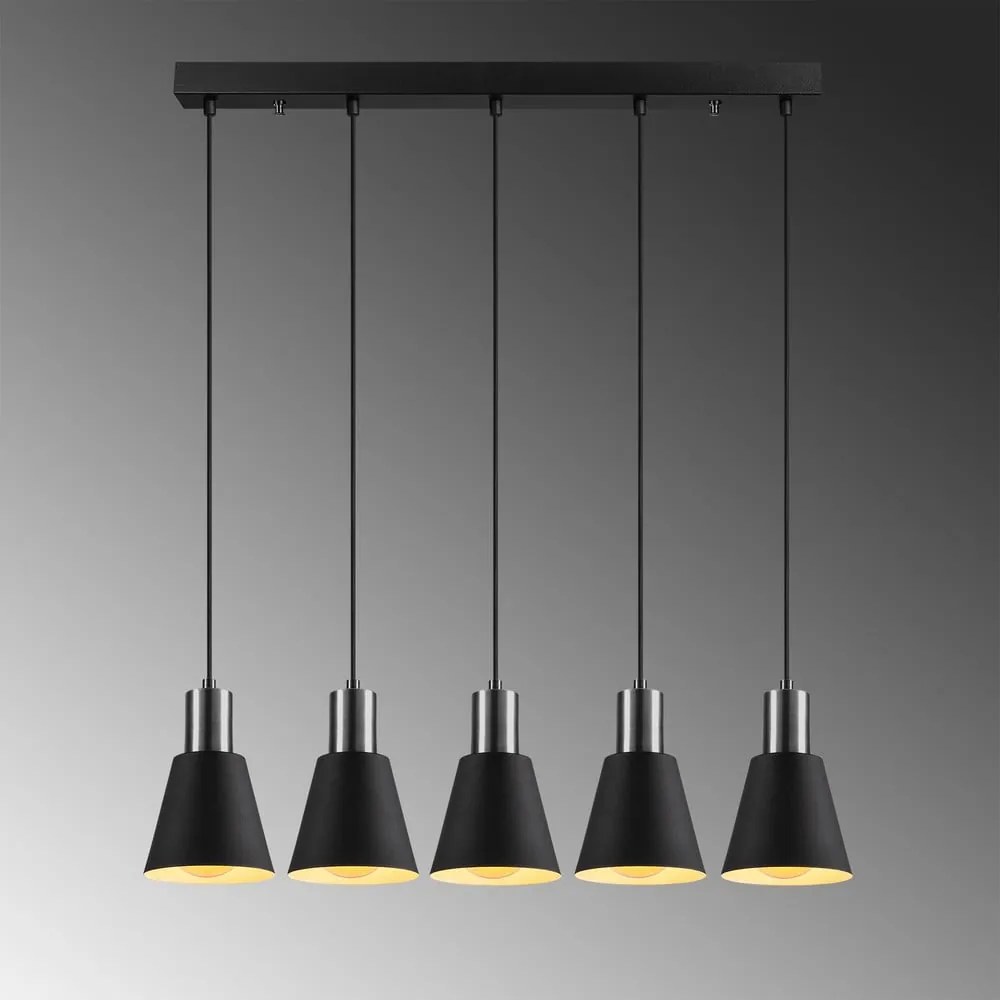 Lampada a sospensione nera per 5 lampadine Kem - Opviq lights