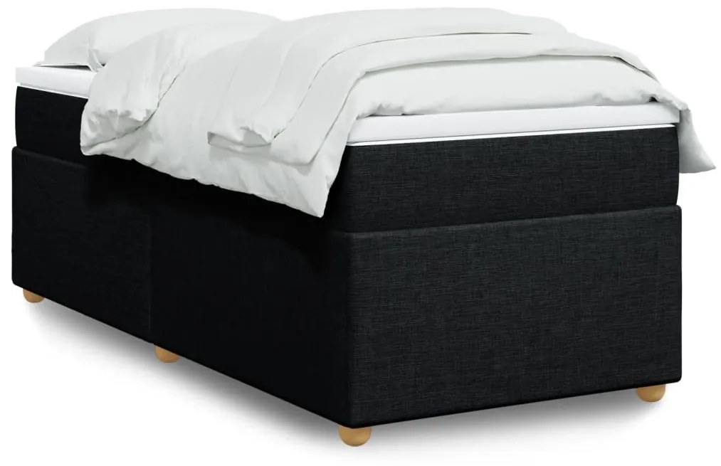 Giroletto A Molle Con Materasso Nero 90x190 Cm İn Tessuto /