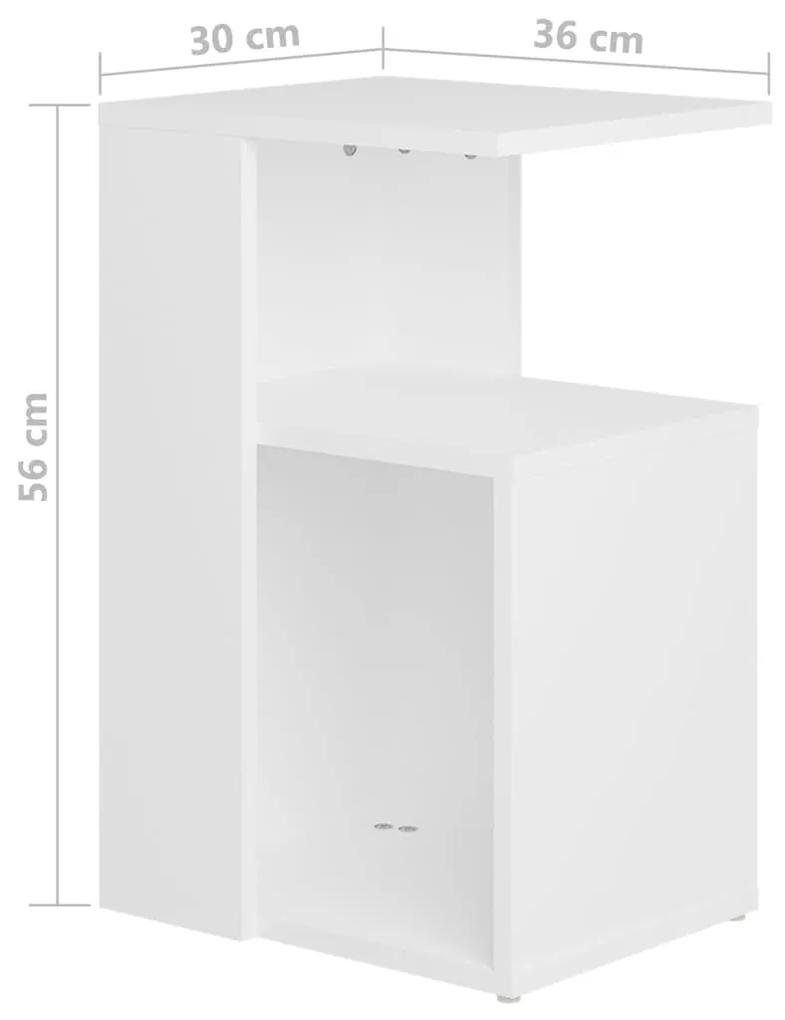 Tavolino da Salotto Bianco 36x30x56 cm in Legno Multistrato