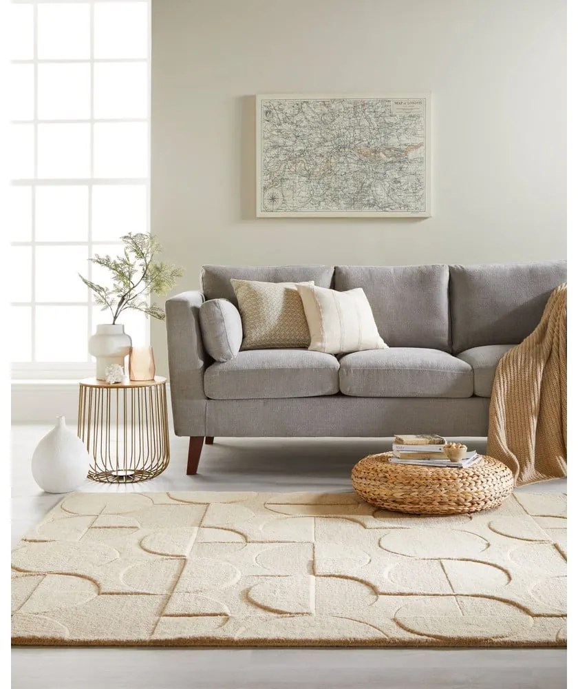 Tappeto in lana di colore naturale 120x270 cm Gigi - Flair Rugs