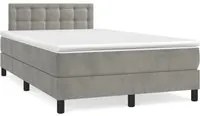 Letto a Molle Materasso e LED Grigio Chiaro 120x190 cm Vellutocod mxl 91850