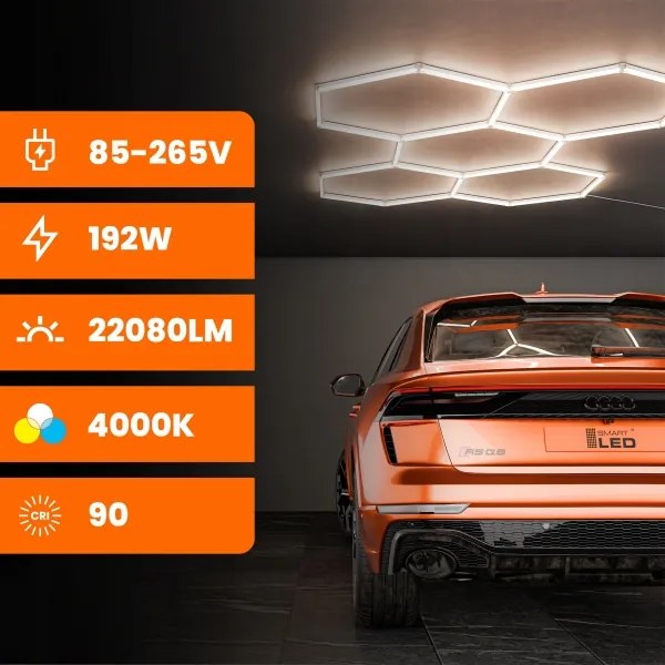 Plafoniera LED/240W/85-265V 4000K 298x209 cm CRI 90 IP44 bianca